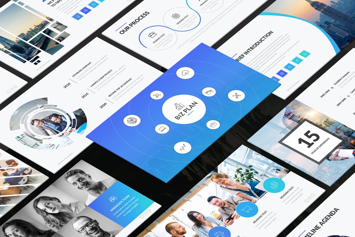 Template Powerpoint Bisnis Bersih - Biz Plan yang Modern dan Profesional