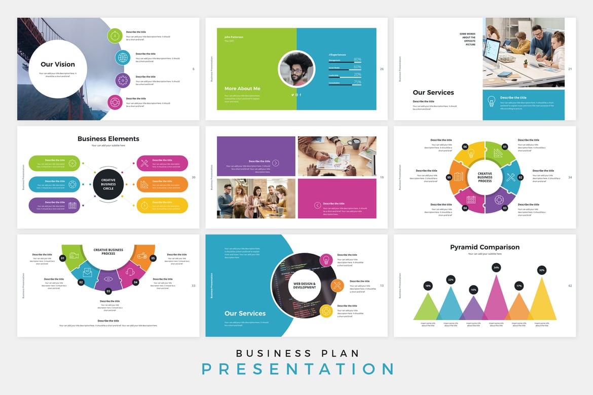 Template PowerPoint Presentasi Rencana Bisnis yang Kreatif dan Profesional