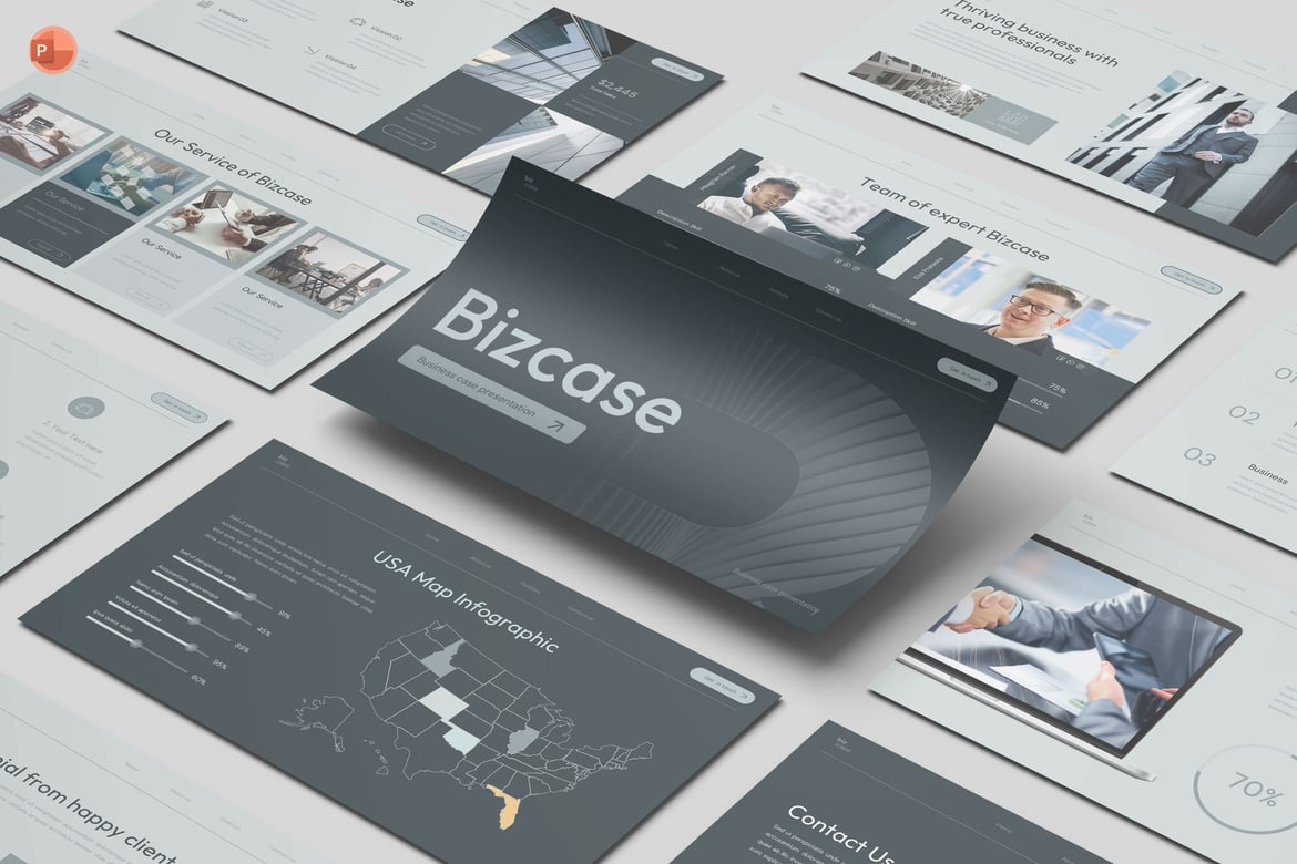 Template Presentasi Bisnis Bizcase - PowerPoint yang Menarik