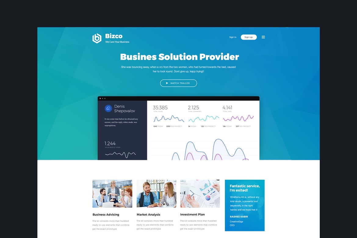 Bizco - Template Website Bisnis & Korporat yang Menarik