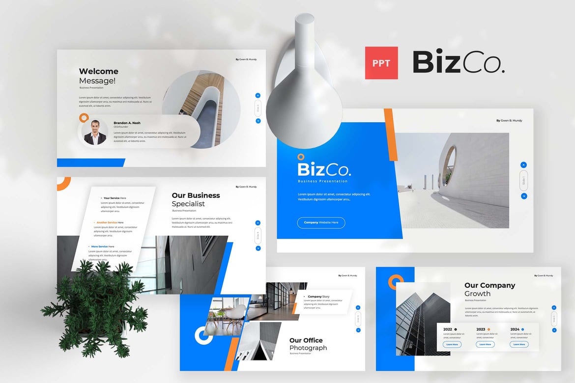 Template Powerpoint BizCo – Solusi Presentasi Bisnis Modern dan Profesional