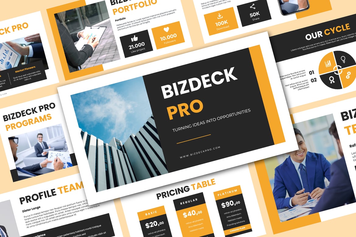 Template PowerPoint Bizdeck Pro - Solusi Presentasi Profesional
