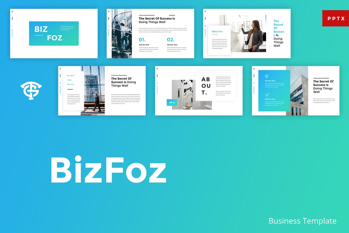 Template Presentasi PowerPoint BizFoz - Desain Kreatif dan Profesional