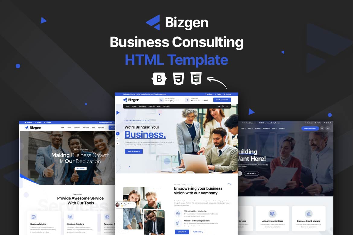 Template Website Konsultasi Bisnis Bizgen - Profesional dan Responsif