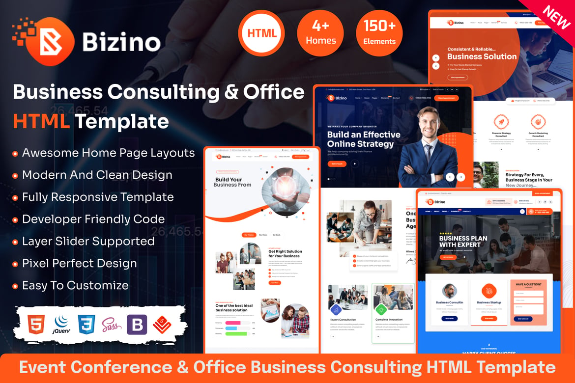 Bizino - Template Website Bisnis & Layanan IT yang Menarik