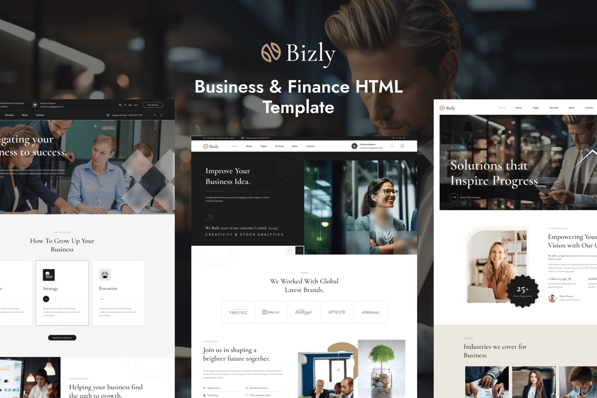Bizly - Template Website untuk Bisnis dan Perusahaan yang Profesional