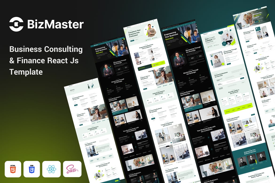BizMaster - Template Website Konsultasi Bisnis & Keuangan Berbasis React JS