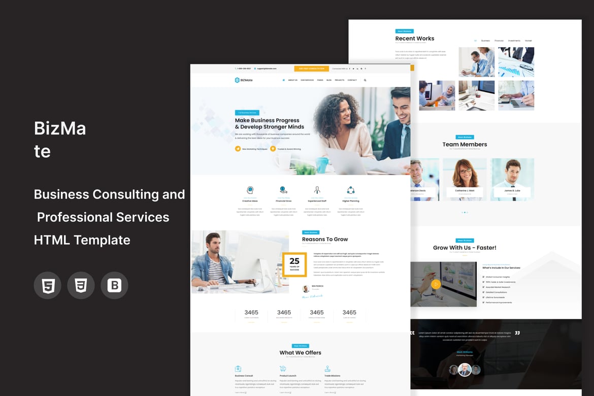 BizMate - Template Website Konsultasi dan Layanan Profesional