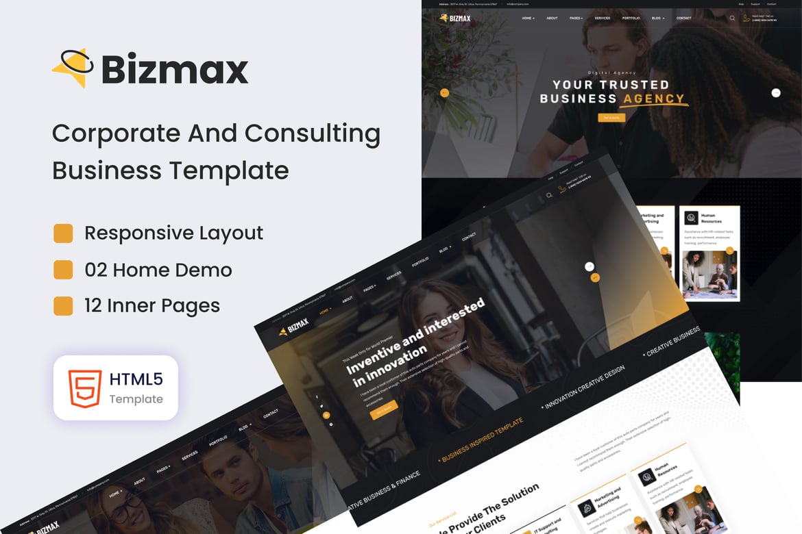 Bizmax - Template Website untuk Bisnis Korporat & Konsultasi yang Profesional
