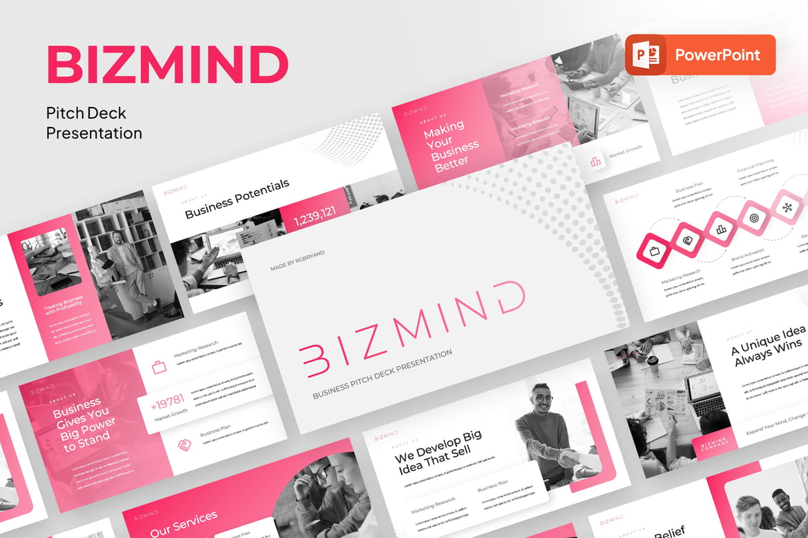 Template Powerpoint Bizmind - Solusi Presentasi Profesional Anda