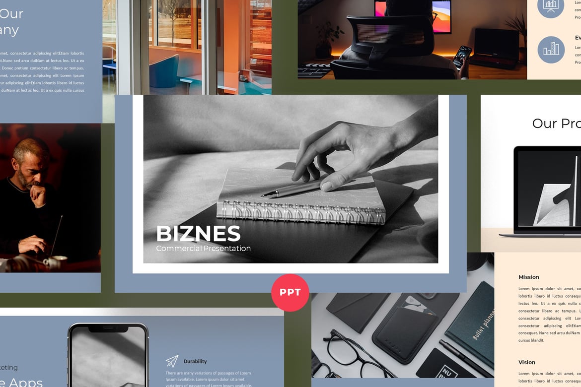 Template Presentasi PowerPoint Korporat yang Menarik
