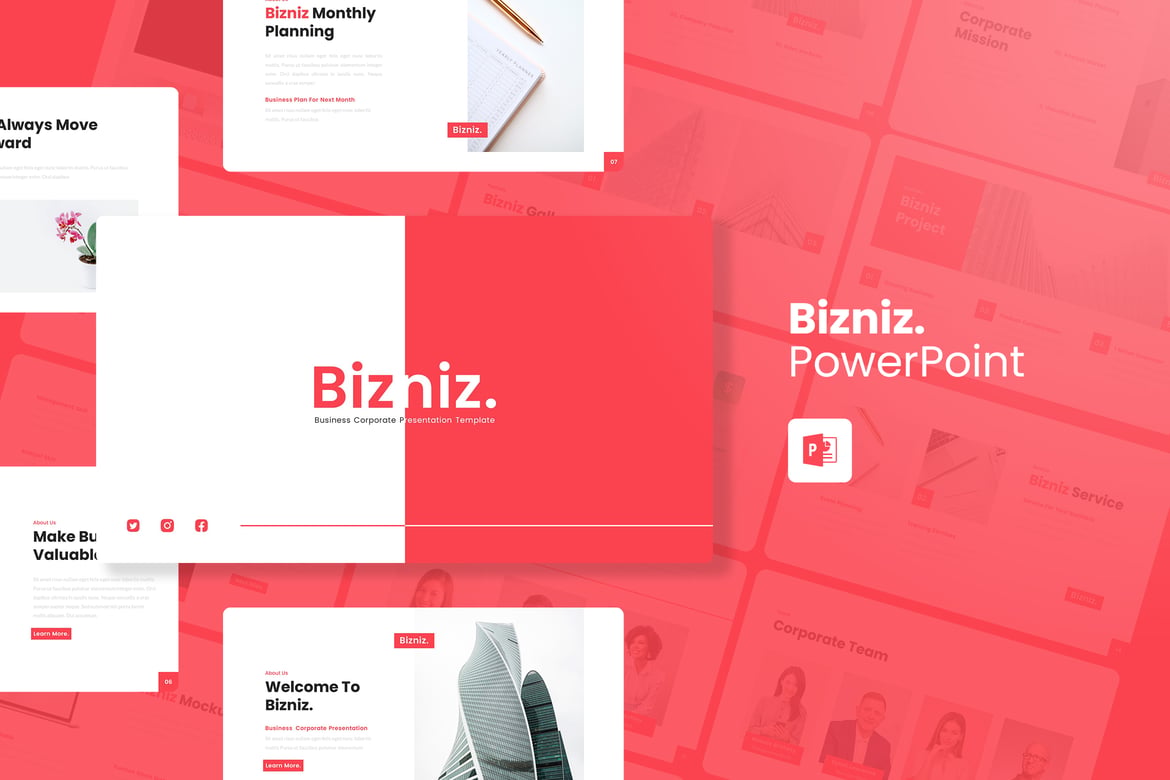 Template PowerPoint Bizniz - Solusi Presentasi Bisnis Profesional