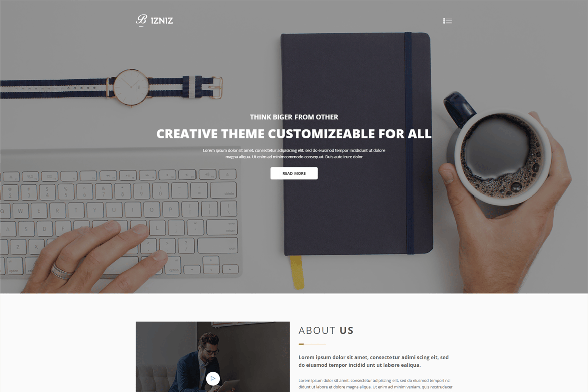 Bizniz – Template Website Agensi Kreatif yang Modern dan Responsif