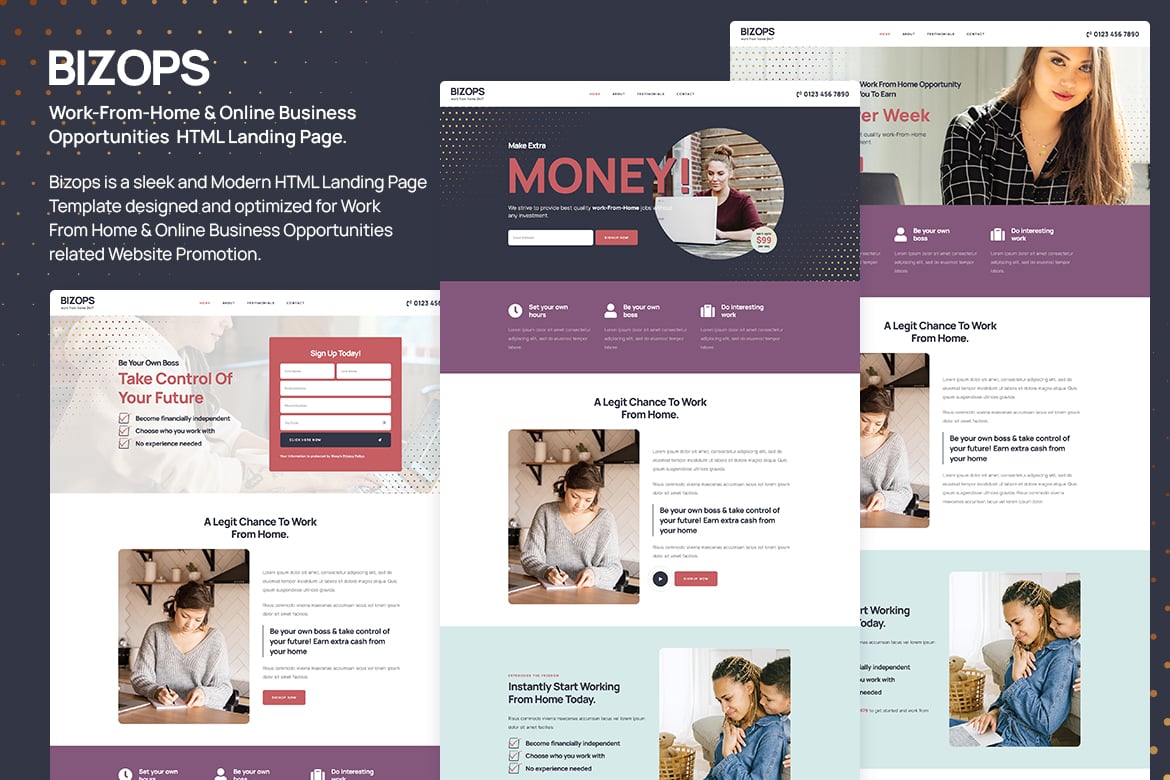 Bizops - Template Website Modern untuk Kerja dari Rumah