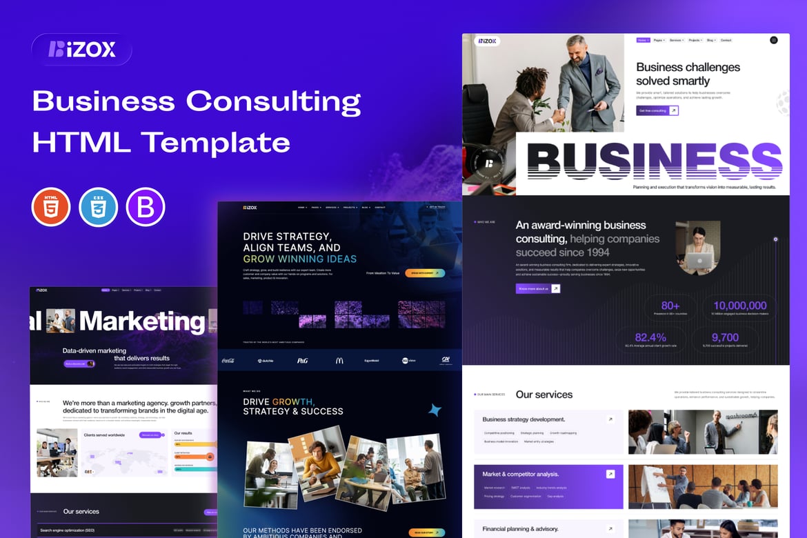 Bizox - Template Website Konsultasi Bisnis Modern