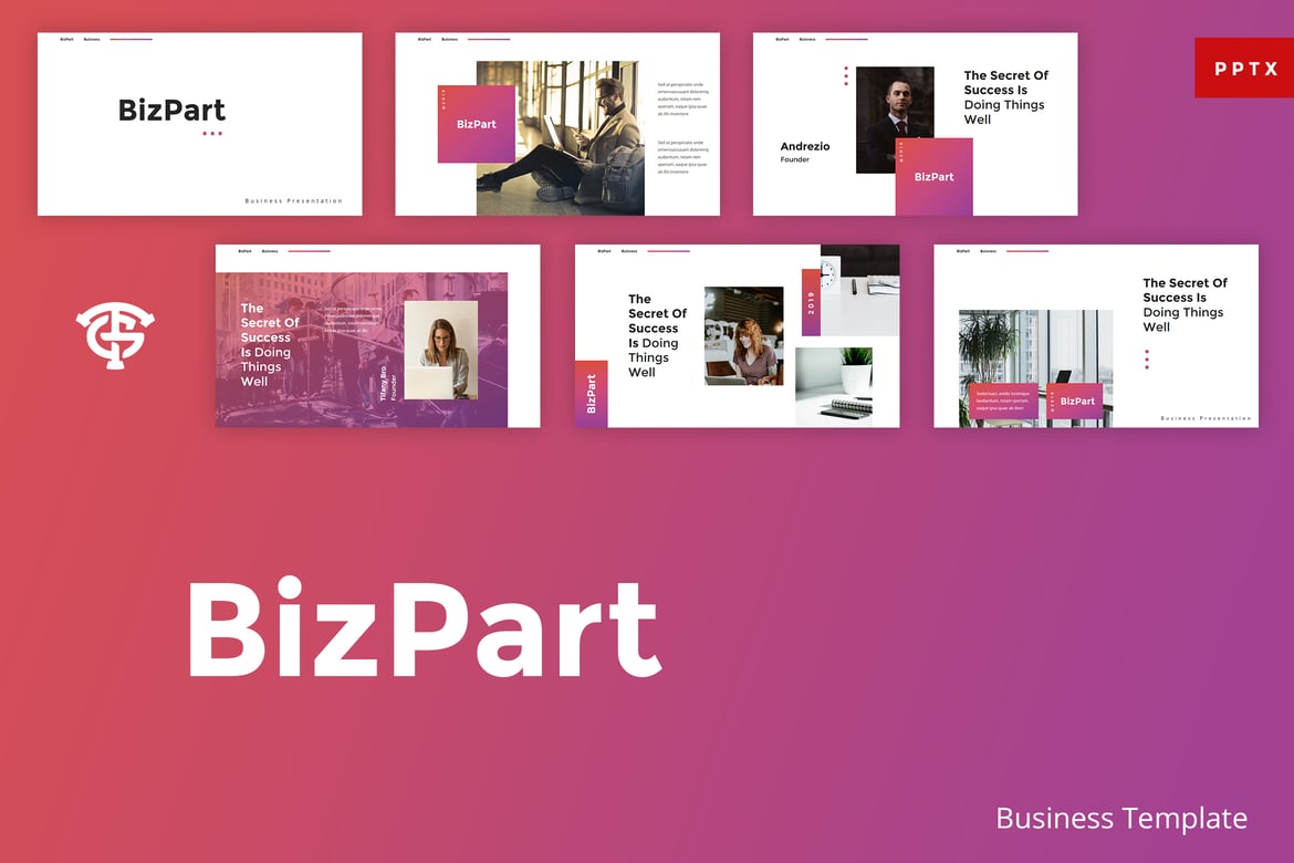 Template Presentasi PowerPoint BizPart - Desain Kreatif dan Profesional