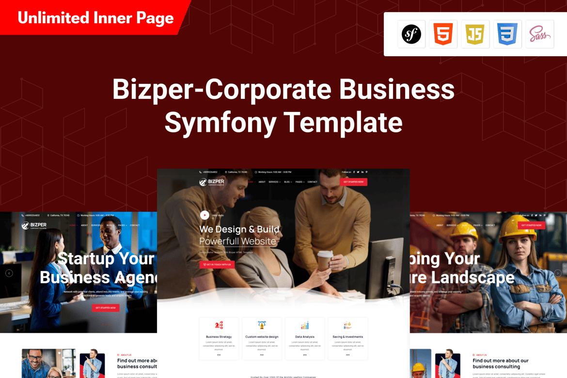 Bizper - Template Website Konsultasi Bisnis Symfony yang Menarik