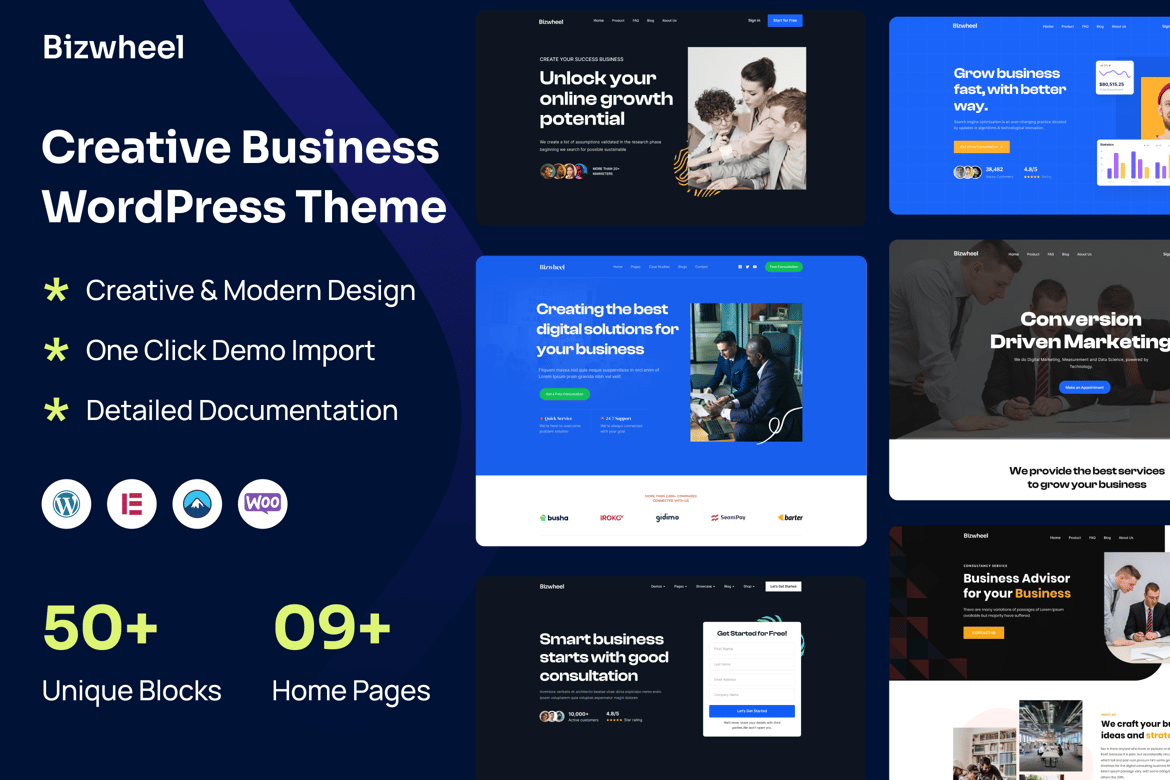 Bizwheel - Tema WordPress Kreatif untuk Bisnis Modern