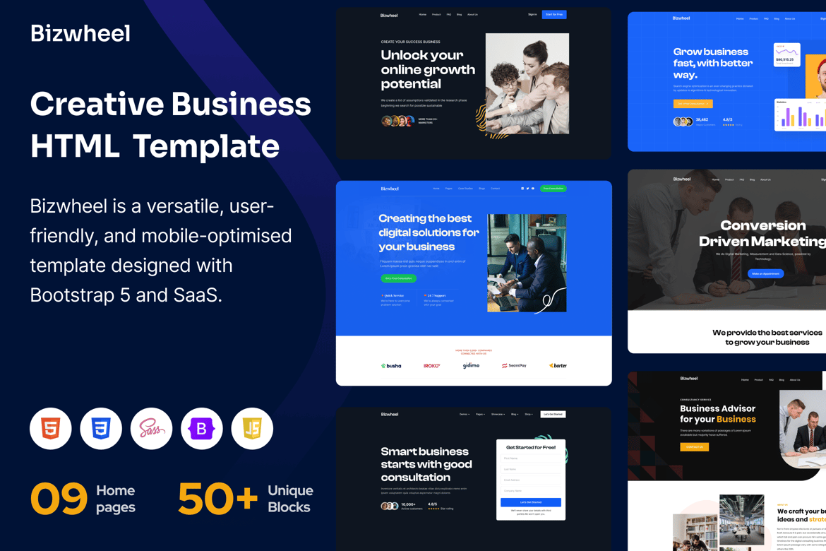 Bizwheel – Template Website Bisnis Serbaguna yang Modern