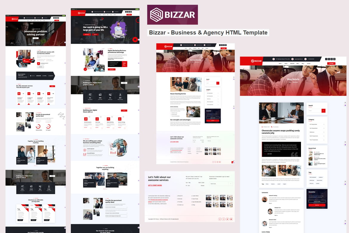 Bizzar - Template Website Bisnis & Agensi yang Menarik