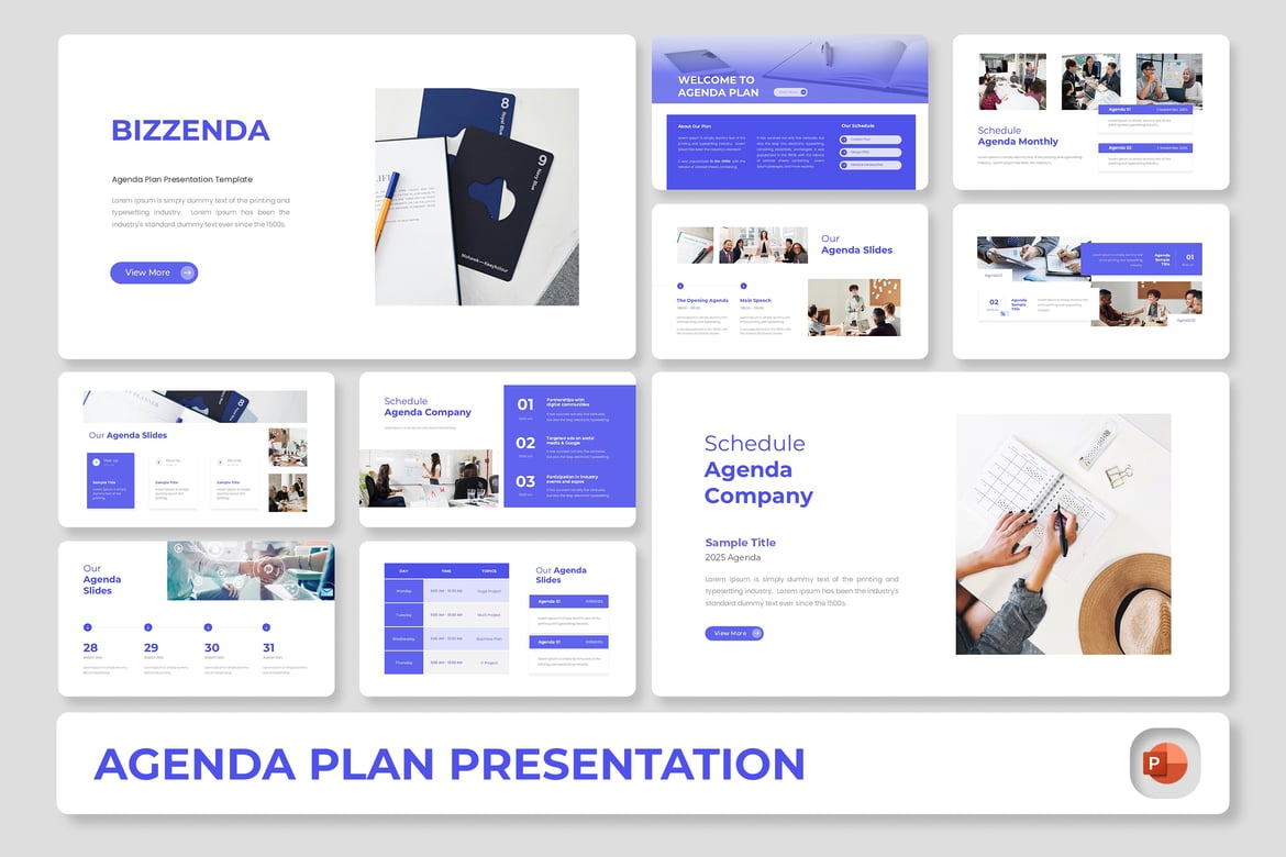 Bizzenda – Template Presentasi PowerPoint Agenda yang Profesional