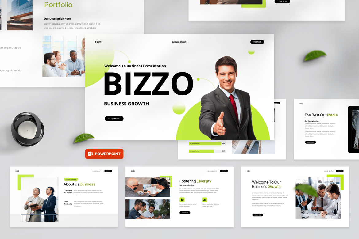 Bizzo - Template PowerPoint Bisnis yang Modern dan Bersih