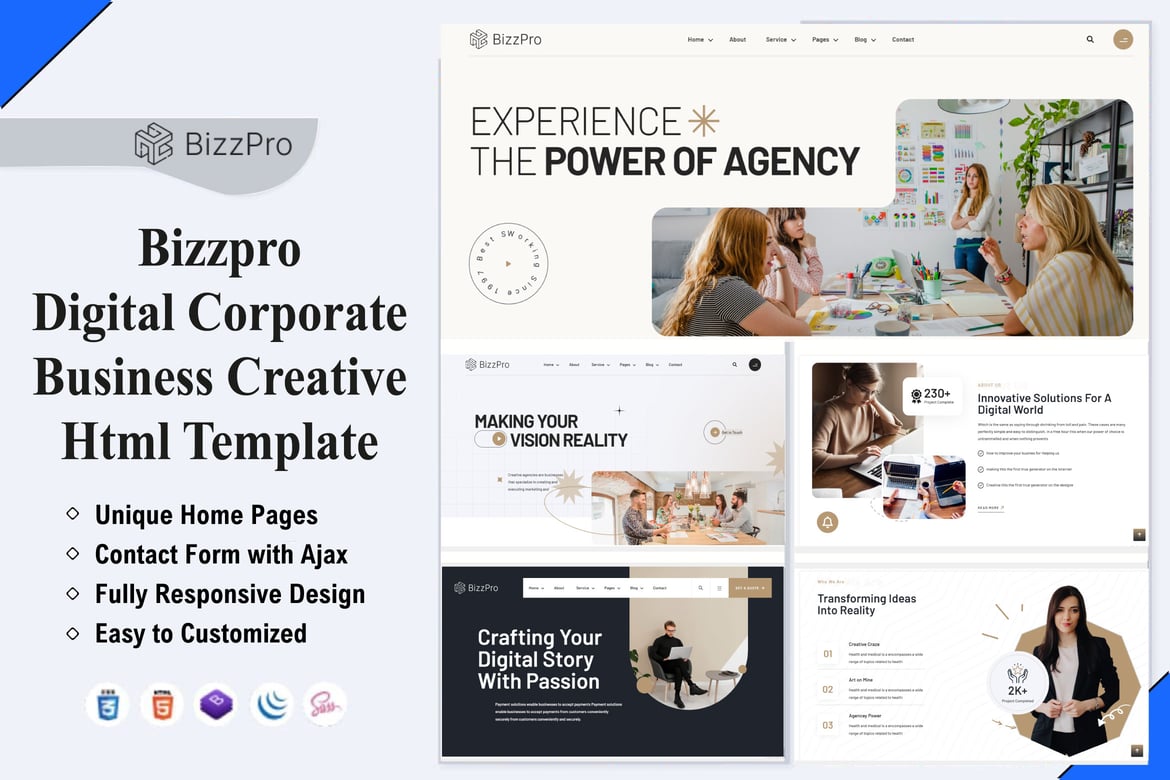 Bizzpro – Template Website Korporat Digital Kreatif HTML
