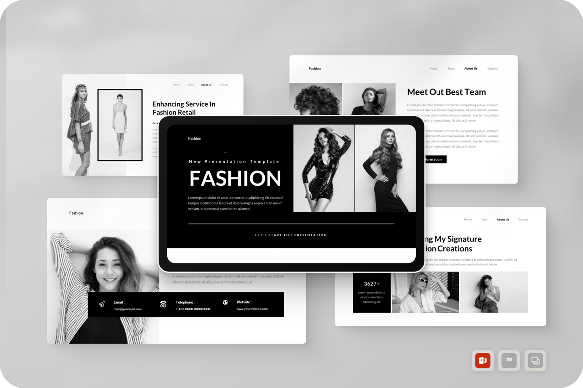 Template Presentasi Fashion Hitam Putih yang Modern dan Elegan
