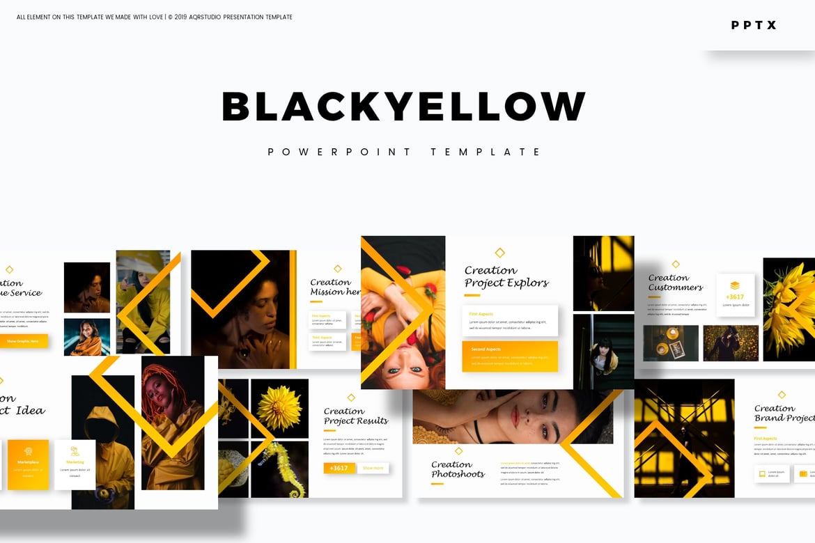 Template Powerpoint Hitam Kuning - Solusi Presentasi Menarik