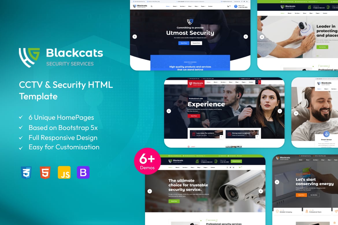 Blackcats - Template Website Keamanan dan CCTV yang Modern