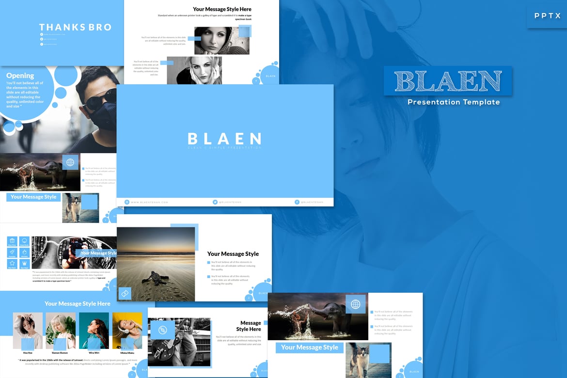 Template PowerPoint Blaen - Solusi Presentasi Kreatif dan Profesional