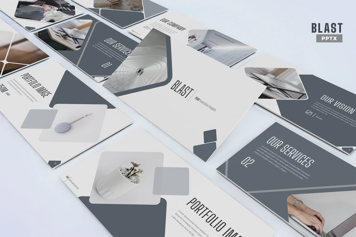 Template Powerpoint Bisnis Blast - Modern dan Profesional