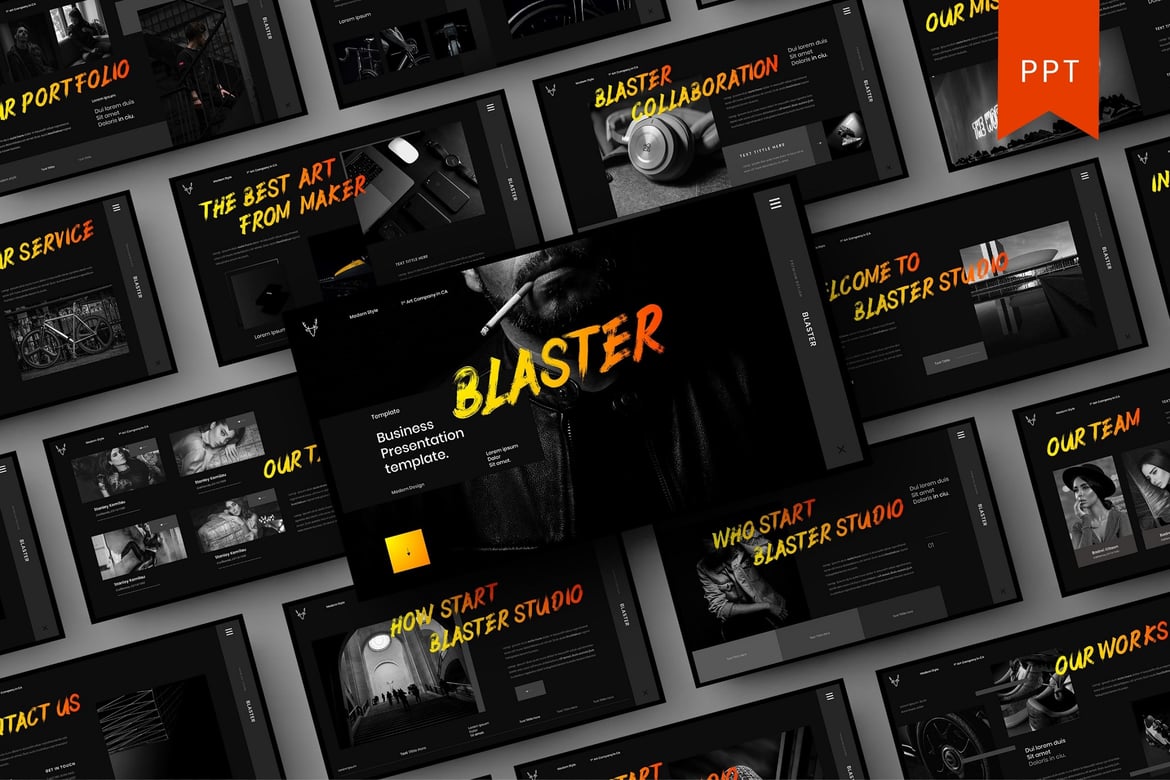 Template PowerPoint Blaster – Solusi Presentasi Bisnis yang Menarik