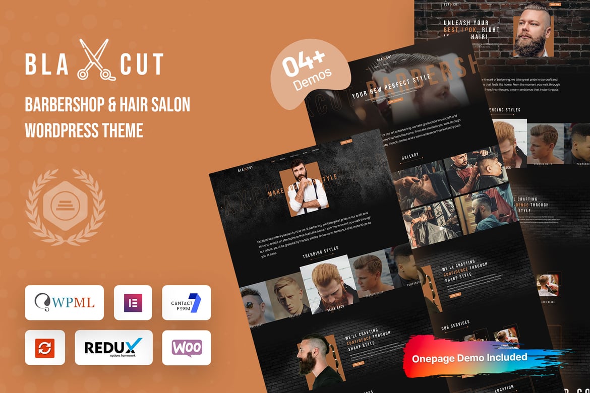Blaxcut - Tema WordPress Barbershop & Salon Rambut Modern