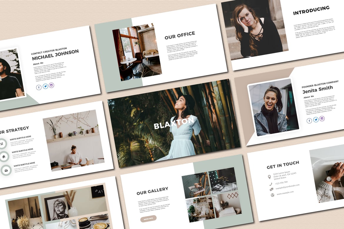 Blaxton - Template PowerPoint Serbaguna yang Elegan