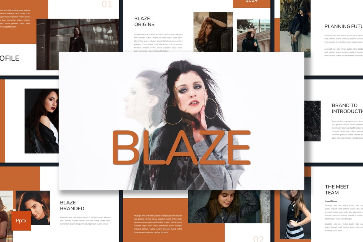 Template Presentasi Powerpoint Blaze - Kreatif dan Minimalis