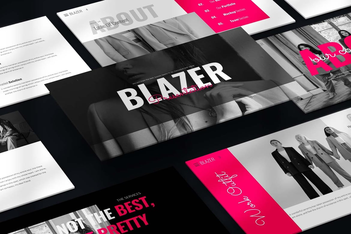 Template Presentasi PowerPoint Blazer yang Stylish dan Profesional