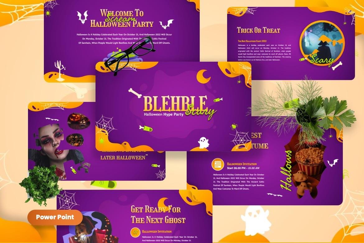 Template PowerPoint Halloween Blehble - Vibe yang Menarik