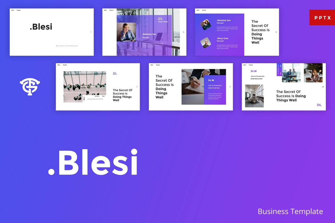 Template Presentasi Blesi Business - Powerpoint Kreatif dan Profesional