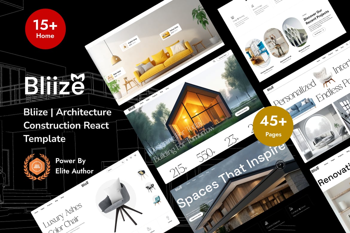 Bliize | Template Website Arsitektur dan Konstruksi React yang Menawan