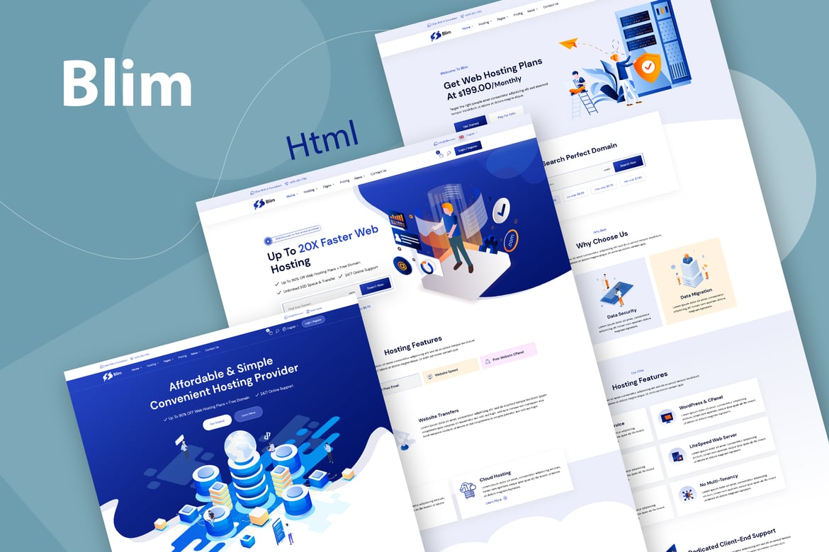 Template Website Blim - Solusi Domain & Hosting Modern