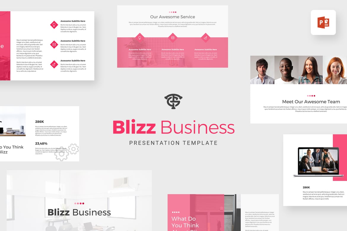 Template PowerPoint Blizz Business - Kreatif dan Profesional
