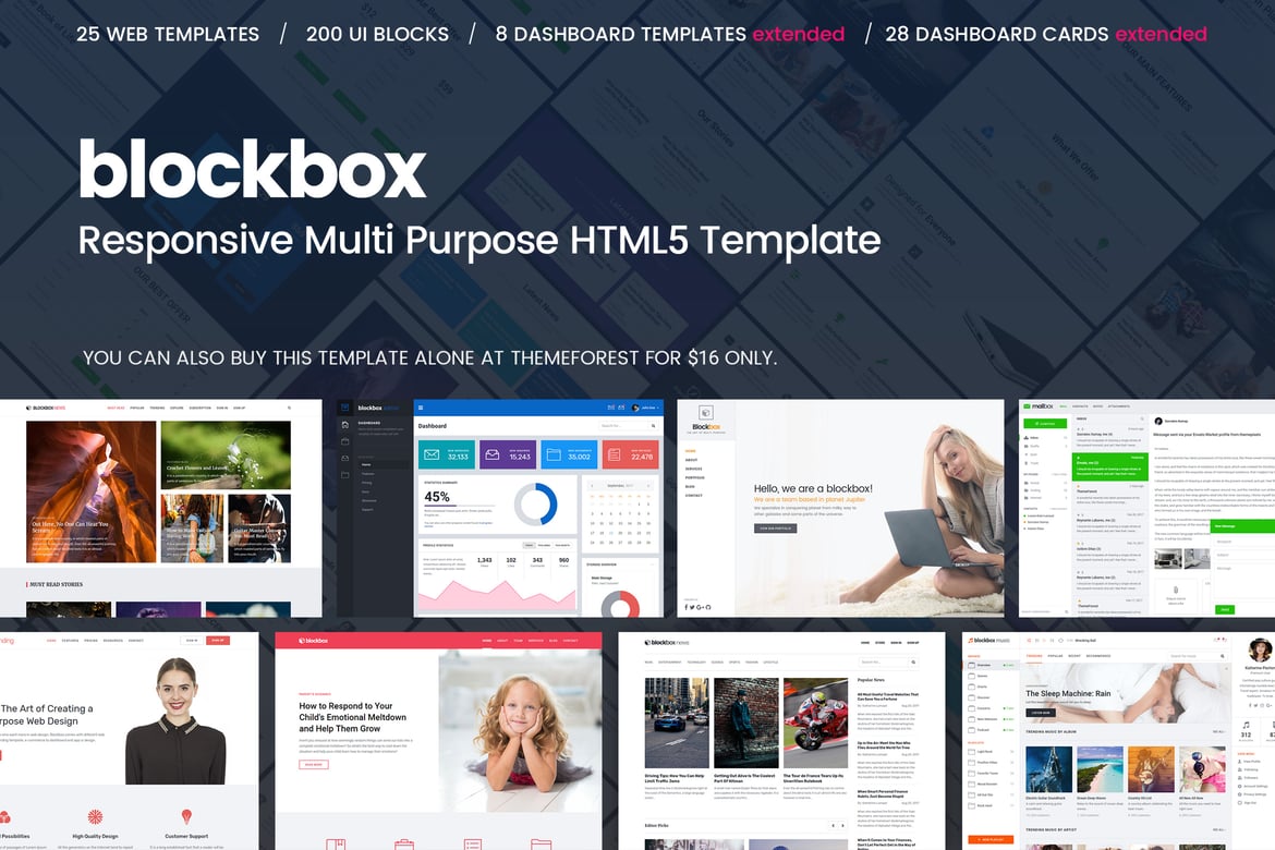 Template Web Responsif Serbaguna Blockbox yang Premium