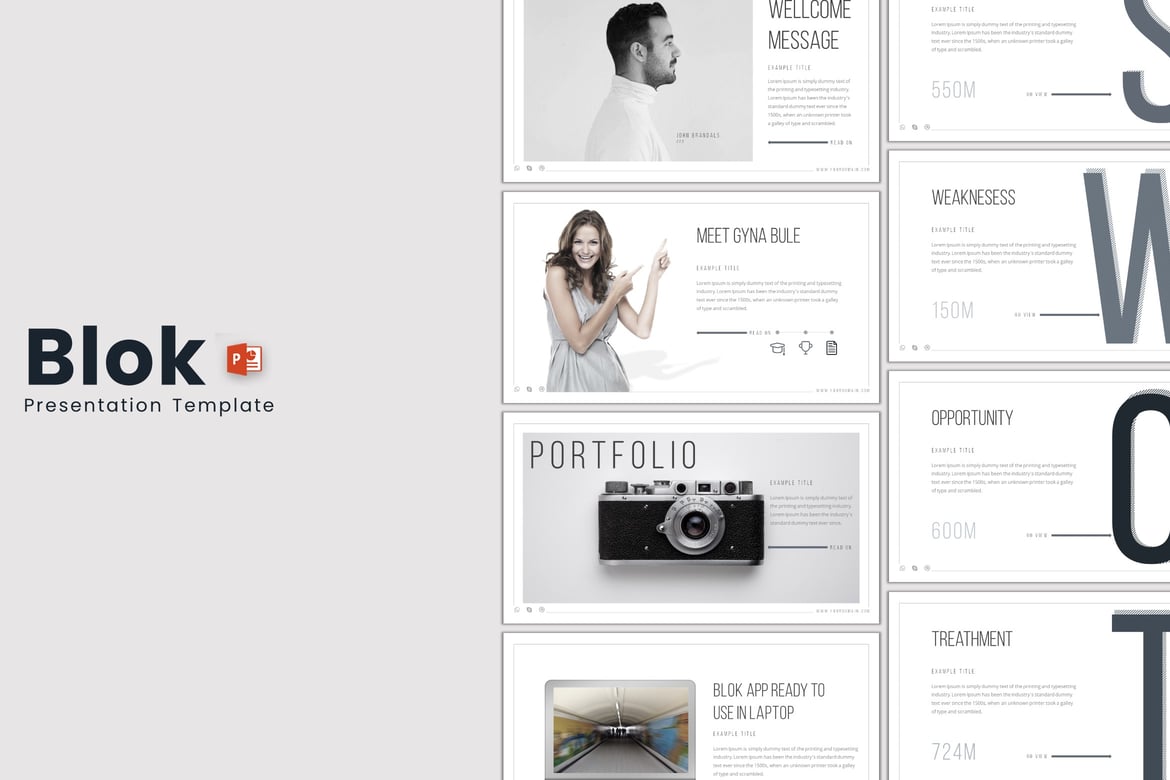 Blok - Template Presentasi PowerPoint Kreatif dan Minimalis