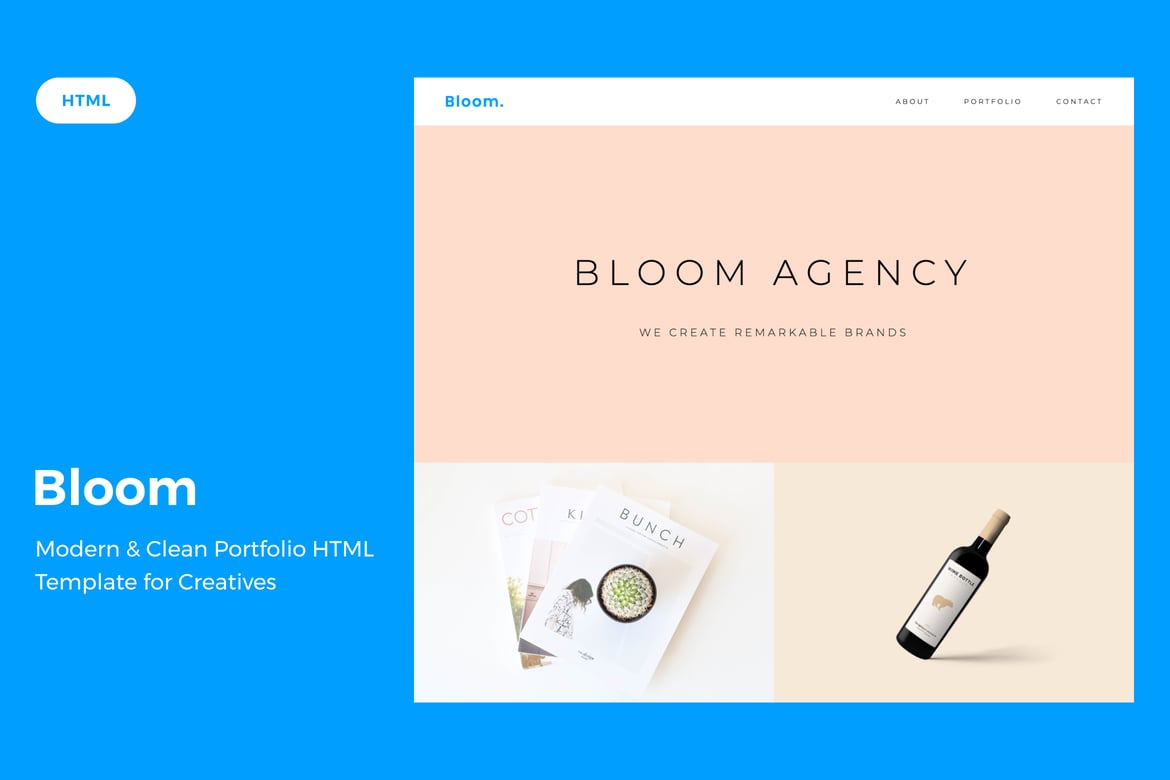 Template Website Portofolio Bloom yang Modern dan Elegan