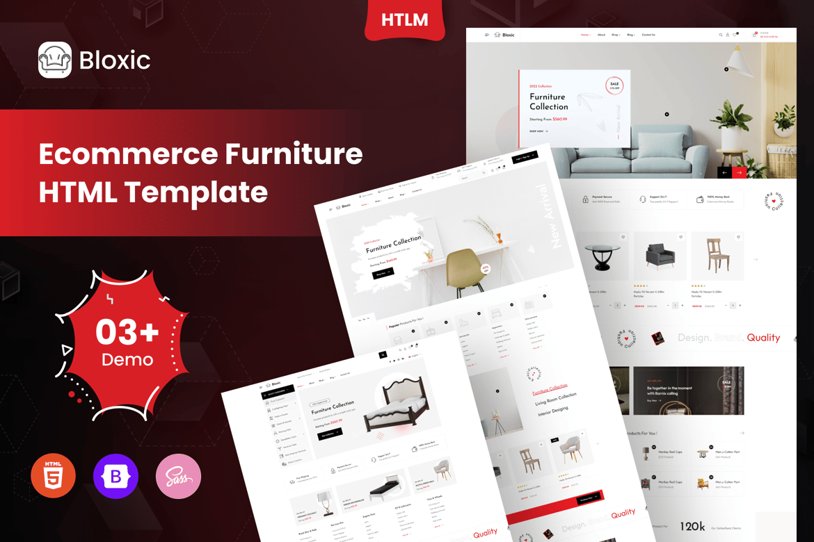 Bloxic - Template Website Toko Furnitur yang Modern dan Responsif