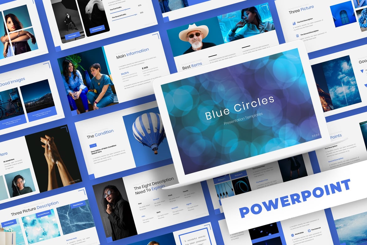 Template PowerPoint Blue Circle: Solusi Presentasi Profesional Anda