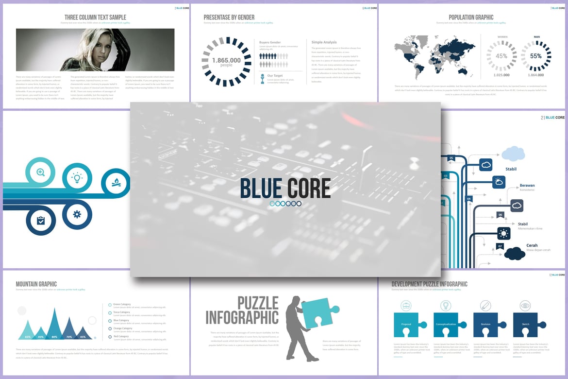 Template Powerpoint BLUE CORE yang Menarik dan Profesional