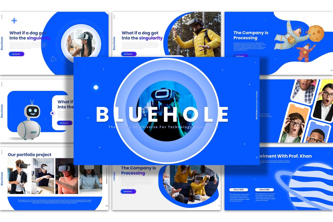 Template Presentasi Powerpoint Bluehole yang Modern dan Profesional