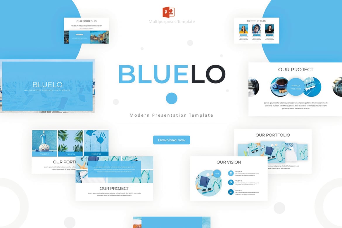 Bluelo - Template Presentasi PowerPoint Modern dan Kreatif
